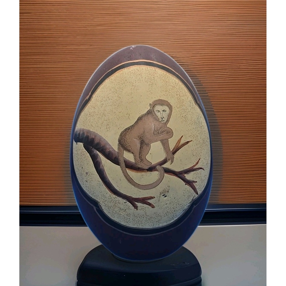 Decorative Egg Monkey‎ Asian Theme Appro 6" Tall Moody Goth Zoo